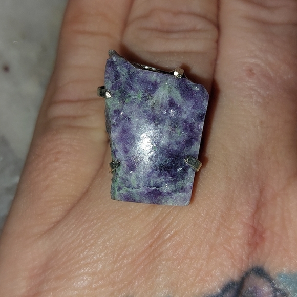 Lepidolite Rough Cut Ring - Picture 3 of 7